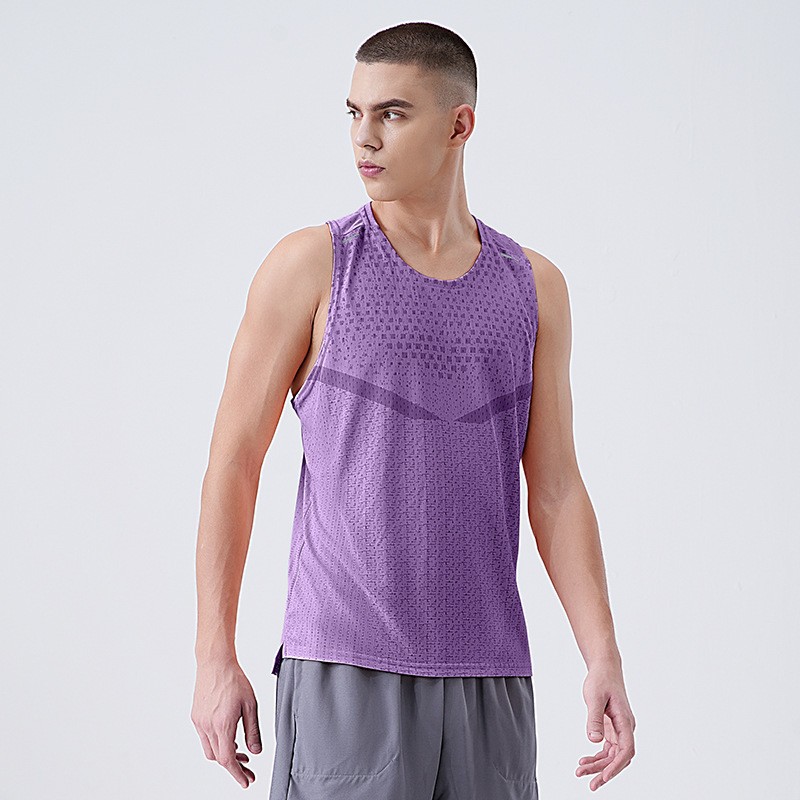 Super fábrica transfronteriza Amazon personalizado logotipo de impresión de dibujo de muestra chaleco de secado rápido de entrenamiento de entrenamiento de running masculino