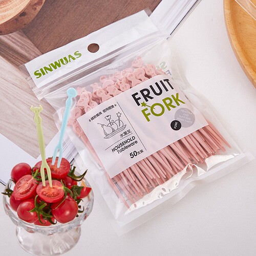 Home-use disposable fruit fork plastic fruit pick cake dessert dessert fork fruit fork