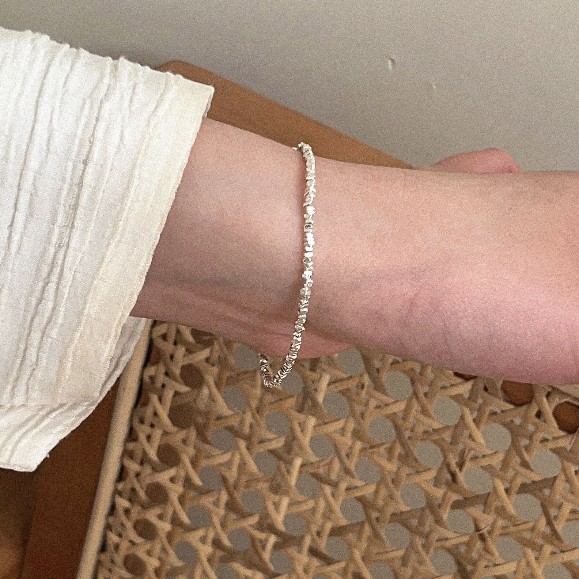 Geometric Pattern 925 Sterling Silver Bracelets Fashion