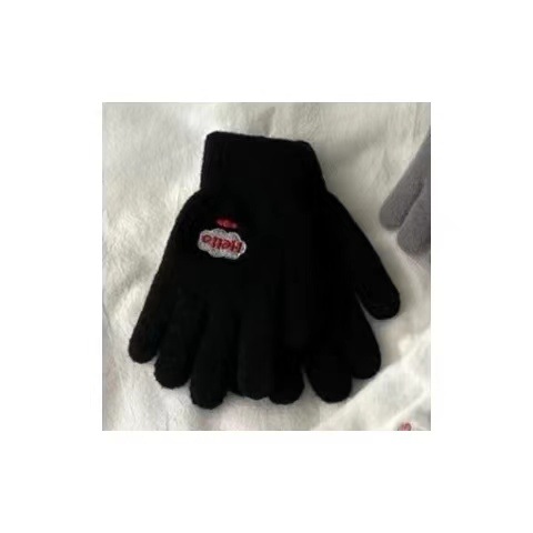 Guantes de peluche de otoño y invierno damas guantes de punto de peluche caliente antifría engrosado guantes lindos de dibujos animados al por mayor