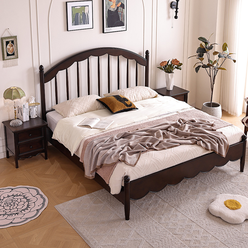 Bedroom Furniture 1.5m Harp Children's Bed Mid-Ancient Style 1.8m Windsor Bed French Retro Double Solid Wood Bed