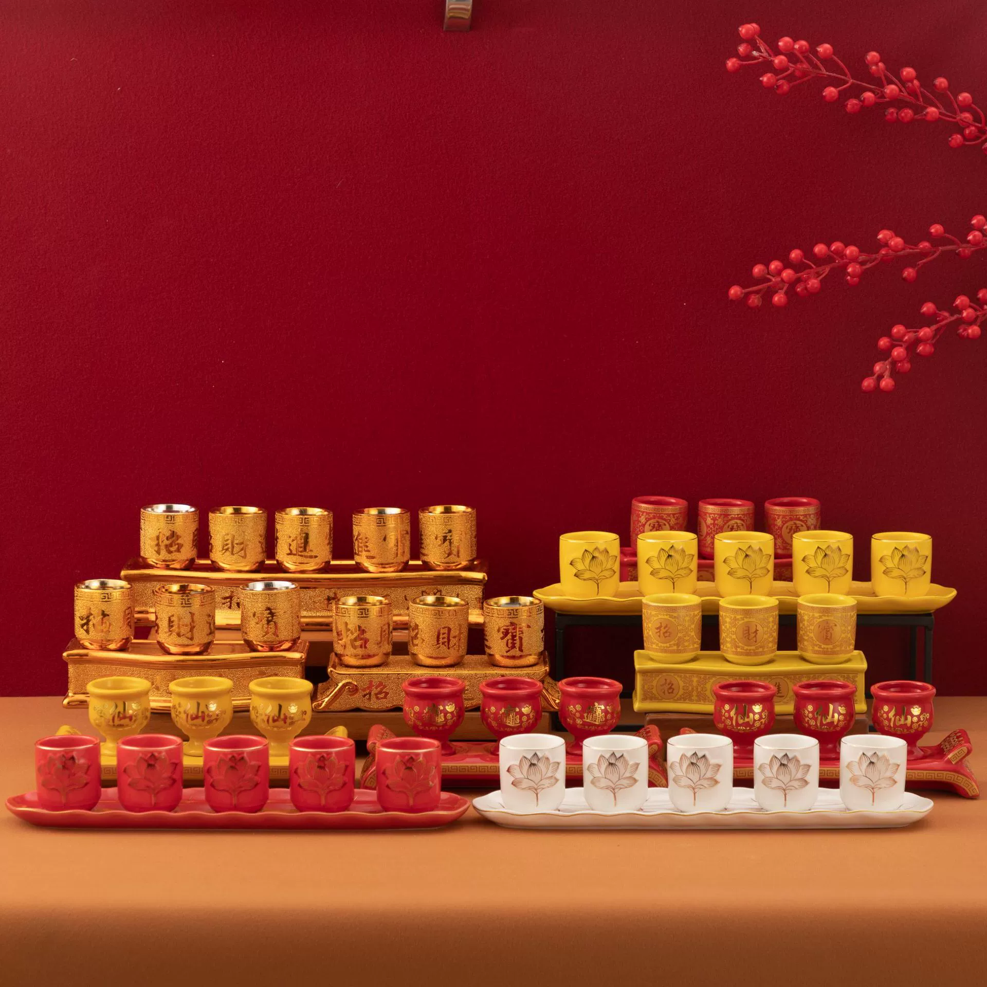 Керамический кубок святой воды для бокала Будды, чашка чая, чашка песка, золотая чашка, три стола, пять столов, чашка Гуаньинь