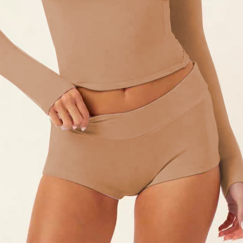 Comercio exterior de Europa y Estados Unidos Yoga transfronterizo de manga larga mujer con cojín de pecho de alta elasticidad y secado rápido envuelto en el pecho antichoque deportivo de acondicionamiento físico camisa de cuello V image 13