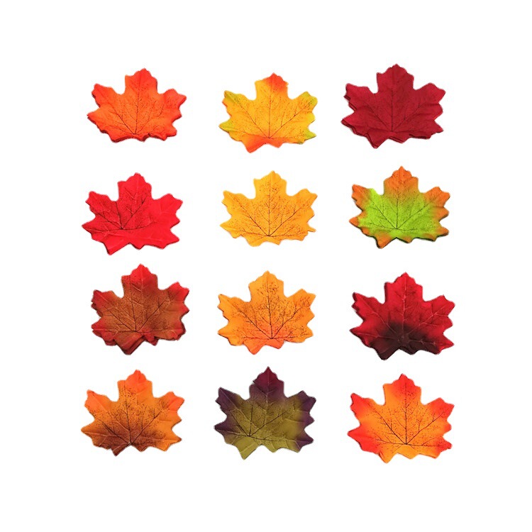 Yiwu wholesale simulation leaves plant photo props simulation Maple Leaf 50/100 stacked maple leaves