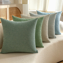 北欧风沙发抱枕靠垫护腰纯色亚麻靠枕客厅办公午睡沙发靠垫抱枕套