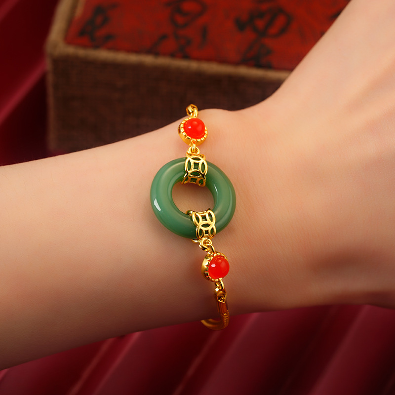 2022 elegante hebilla de seguridad simple pulsera de moda simple pulsera de diseño redondo para mujer