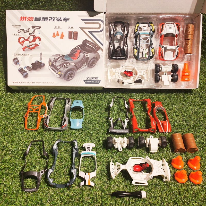 Cross-border children's assembled toys new racing DIY alloy car assembly boy pull back toy car stall wholesale Cross-border children's assembled toys new racing DIY alloy car assembly boy pull back toy car stall wholesale