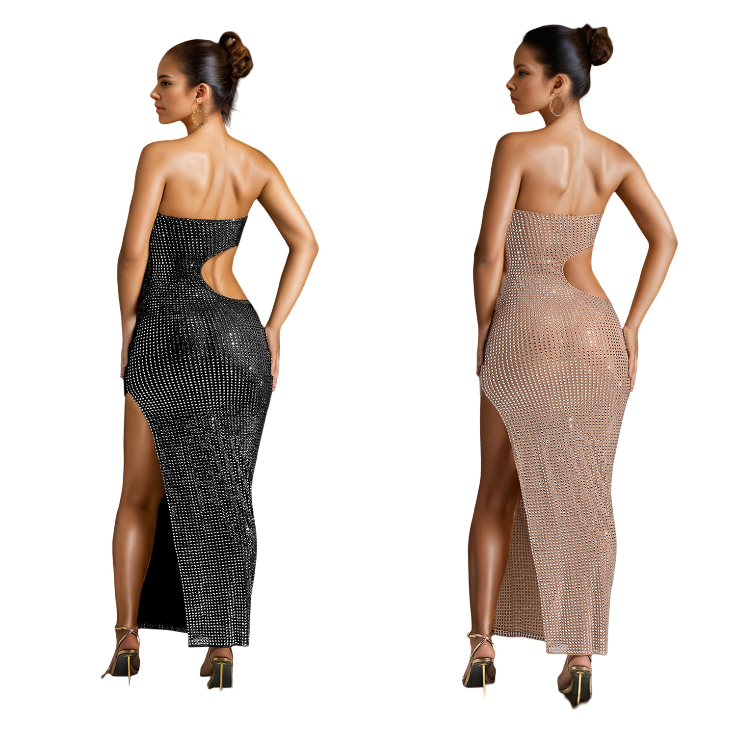 C7057 Aliexpress transfronterizo Amazon estación independiente de moda europea y americana ropa de mujer de perforación caliente vestido vestido largo nuevo