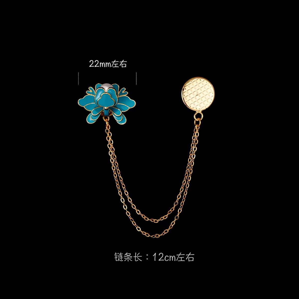Chinese-style lotus magnetic clasp for women's new cheongsam and Hanfu accessories, pearl tassel metal magnetic retro brooch