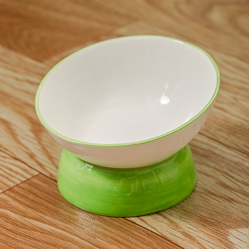 Tacos de cerámica para gatos, tacos para perros, tacos para mascotas, cuchillo de protección de pies altos, cuenca para gatos, tazón de agua negra para gatos, artículos para mascotas