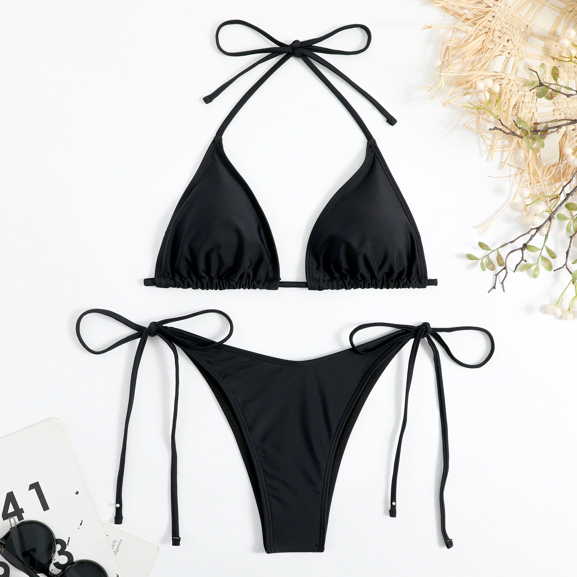 Women's Tied-Side Bikini, Multicolour Options, Lifting Push-Up Effect, Sizes S–L