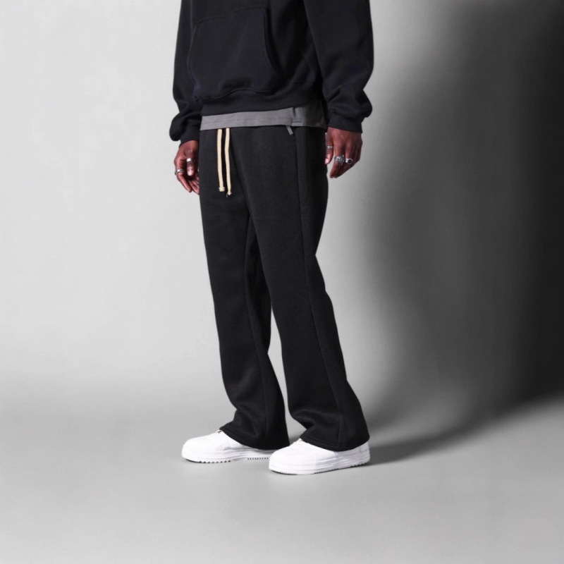 Cross-Border Men's Wide-Leg Pants 220g Flared Pants Autumn and Winter New Style Loose Sports Solid Color Versatile Casual Pants in Stock