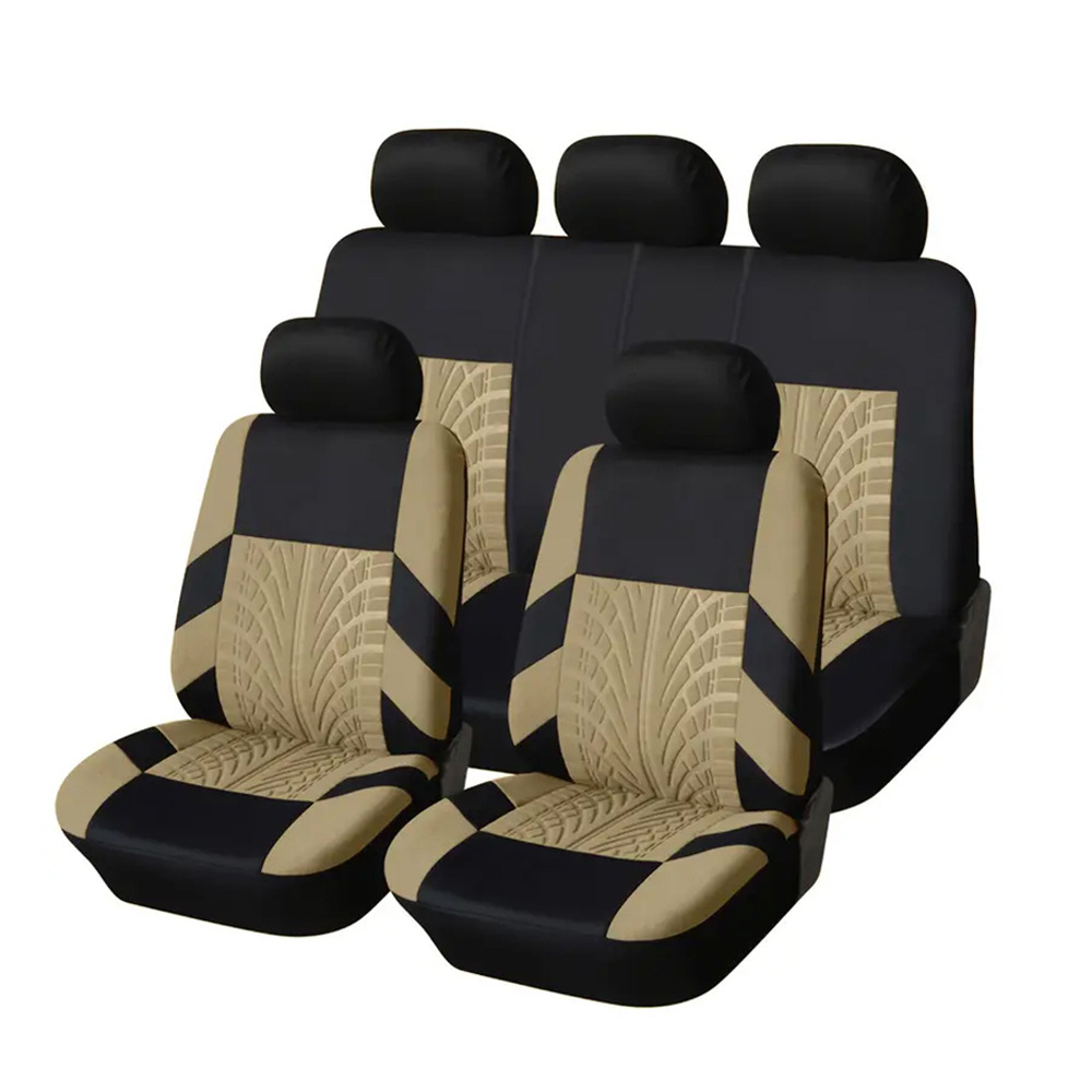 Cross-Border Best-Selling Car Seat Covers on Meike, 9-Piece Set, Universal for All Seasons, Tire Pattern Car Seat Covers Wholesale