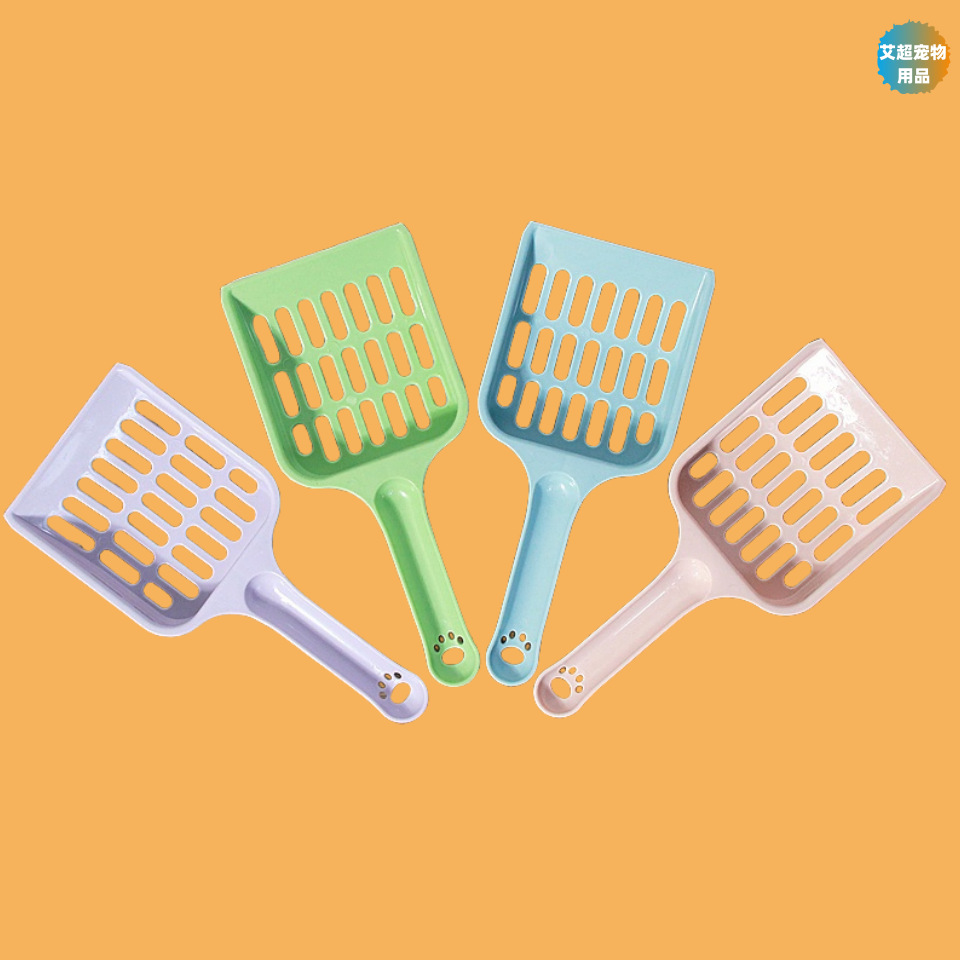 Pala de arena para gatos, plástico hueco, ligero, fuerte y duradero, suministros de limpieza para mascotas, filtro, arena para gatos, heces para gatos, fácil de palear, pala para gatos