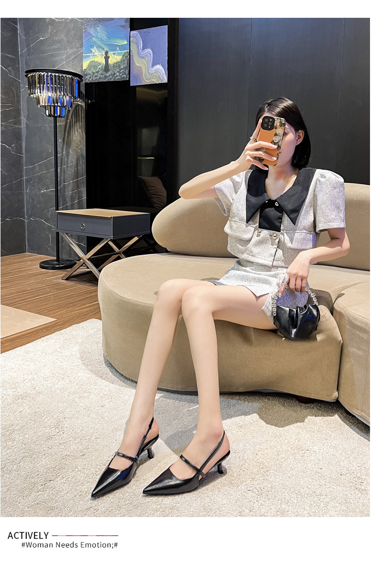 European and American Pointed Women's Summer Fashion is Simple and Slimming, with Slim Heels and Sandals. Versatile High Heels_voghion.com