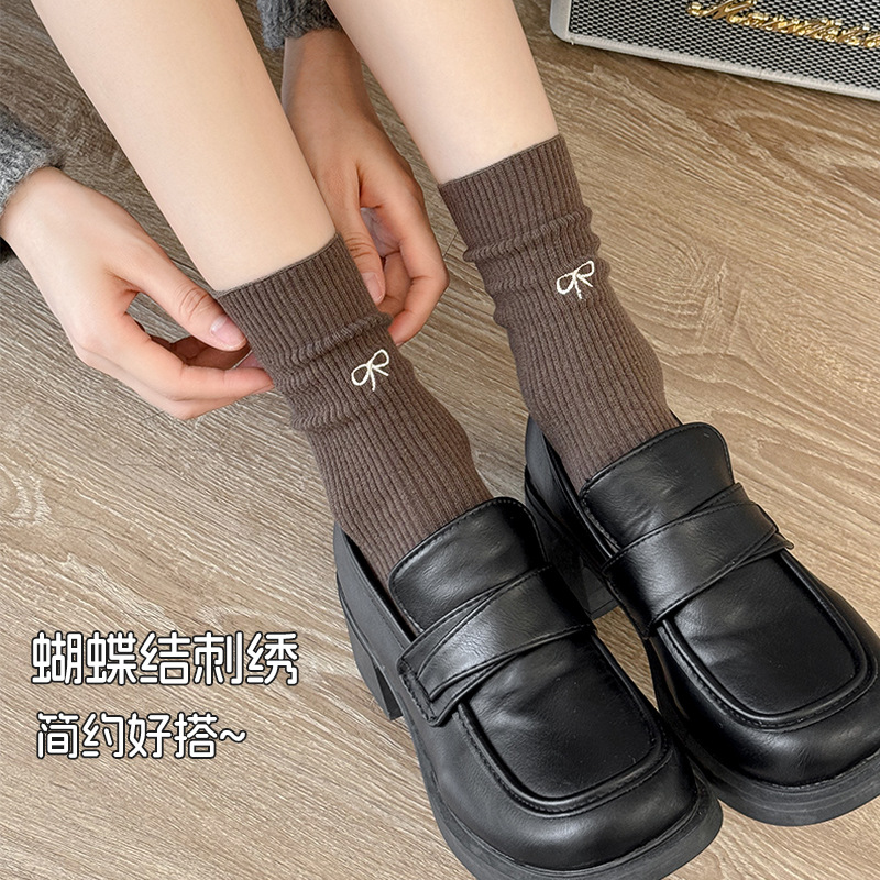 Calcetines de primavera y verano, calcetines de algodón sólido, calcetines de mujer bordadas, calcetines de ballet sin hueso, calcetines al por mayor