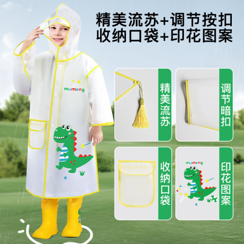 Children's raincoat, primary school students' whole body waterproof poncho, kindergarten baby cartoon transparent raincoat, rain boots and rain gear set