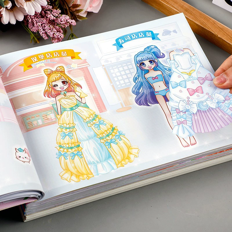 Книга с наклейками для принцессы для переодевания, наклейка, игрушка, 3-6 лет, полный комплект
