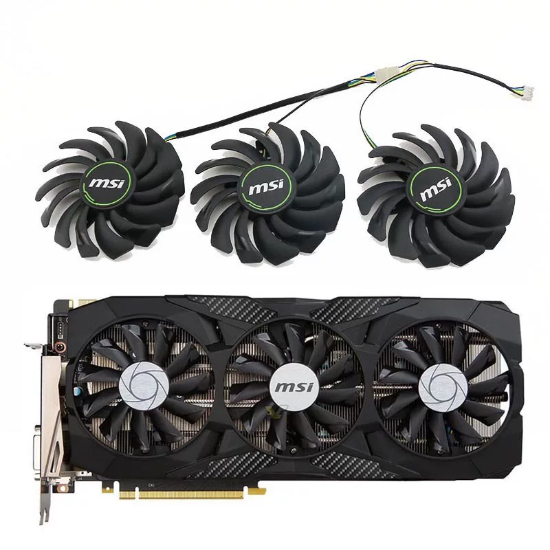 Кулер для видеокарты, совместим с MSI GTX 1070/1080 DUKE 8G Dark Dragon, три вентилятора PLD09210