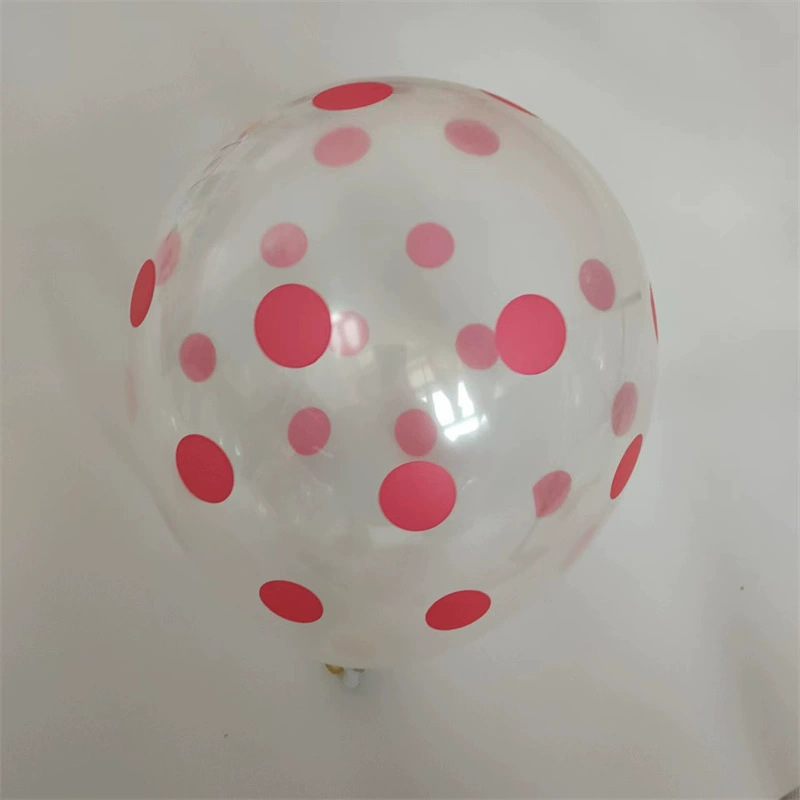 12インチ厚いカラー波点透明風船子供誕生日パーティーの配置用品透明点ラテックス風船|undefined