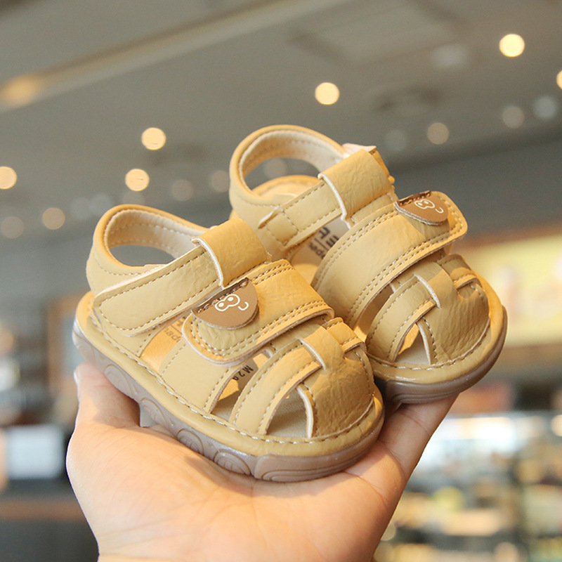 Summer New Style Baby Boy Sandals Non-Slip Soft Sole Toddler Shoes Closed-Toe Boys' Shoes Beach Children's Shoes 1-2 Years Old