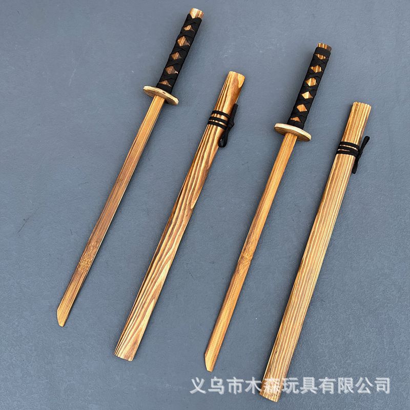 跨境热销碳化原木武士木刀木剑东阳木刀日本刀舞台表演道具兵器