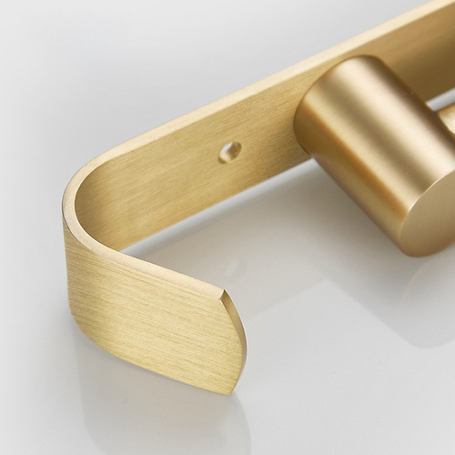 Nordic brass brushed movable towel bar creative rotating towel rack bathroom towel hanging rail golden storage rack