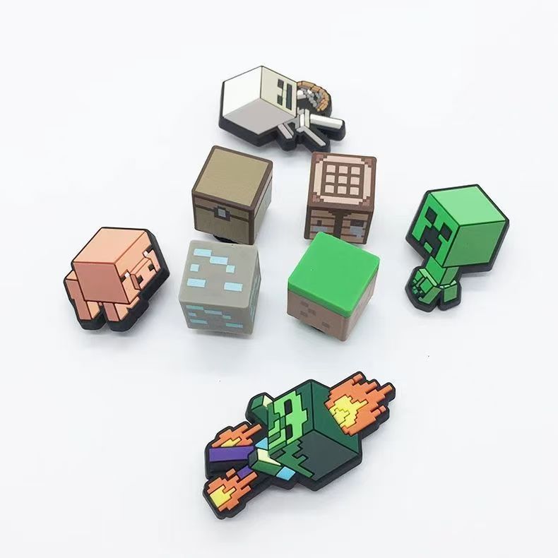 クロスボーダーチャンキーシューズ、パーソナライズされたDIY漫画シューズバックル、カルロスシューズアクセサリー、チャンキーシューズデコレーション、マインクラフト|undefined