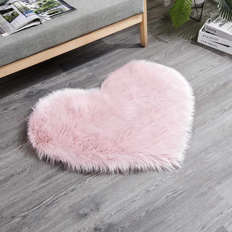 Washable Mat Love Imitation Wool Mat Carpet Imitation Fur Bedroom Jewelry Mat Blended Plush Carpet Mat