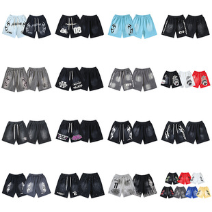 Cross-border American Style Trendy Brand Hellstar Hell Star Washed Old high quality Casual Shorts for Men and Women ius