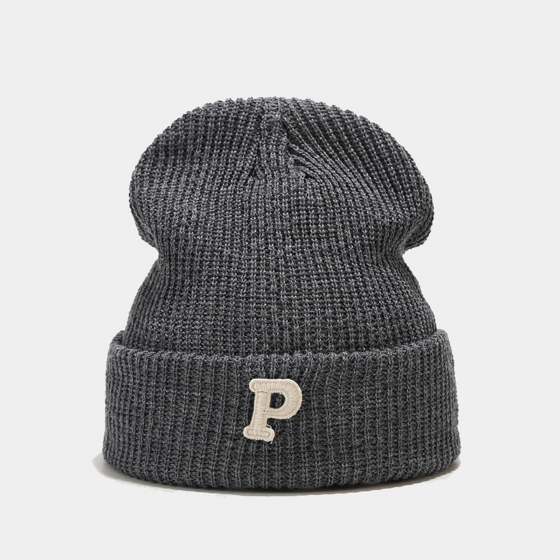 Korean version new loose big head circumference P letter knitted women, trendy stylish face, small woolen for autumn and_voghion.com