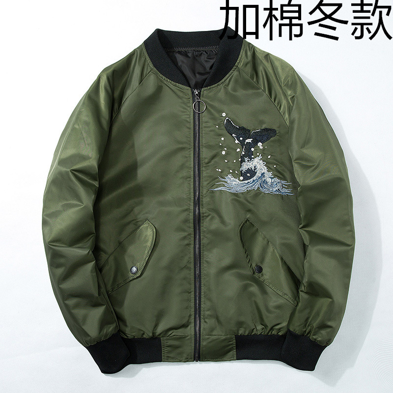 Primavera nuevos hombres chaqueta bordada japonesa retro moda marca béisbol uniforme chaqueta superior