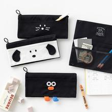 韩国Romane同款可爱大容量铅笔袋双层折叠文具袋学生卡通便携笔包