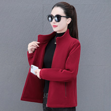 摇粒绒外套女秋冬季2024新款颗粒加绒加厚妈妈抓绒衣开衫卫衣休闲