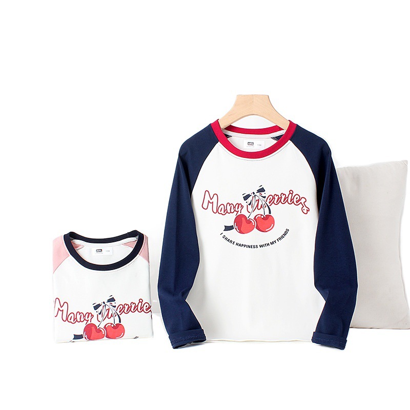 Primavera y otoño coreano nuevas niñas de manga larga Camiseta de algodón de los niños Cachemira ragtag al por mayor