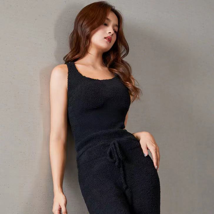 Internet Celebrity suave lana de cordero caliente chaleco largo corto con pecho pad Sling mujeres adelgazamiento que basa puede usar caliente