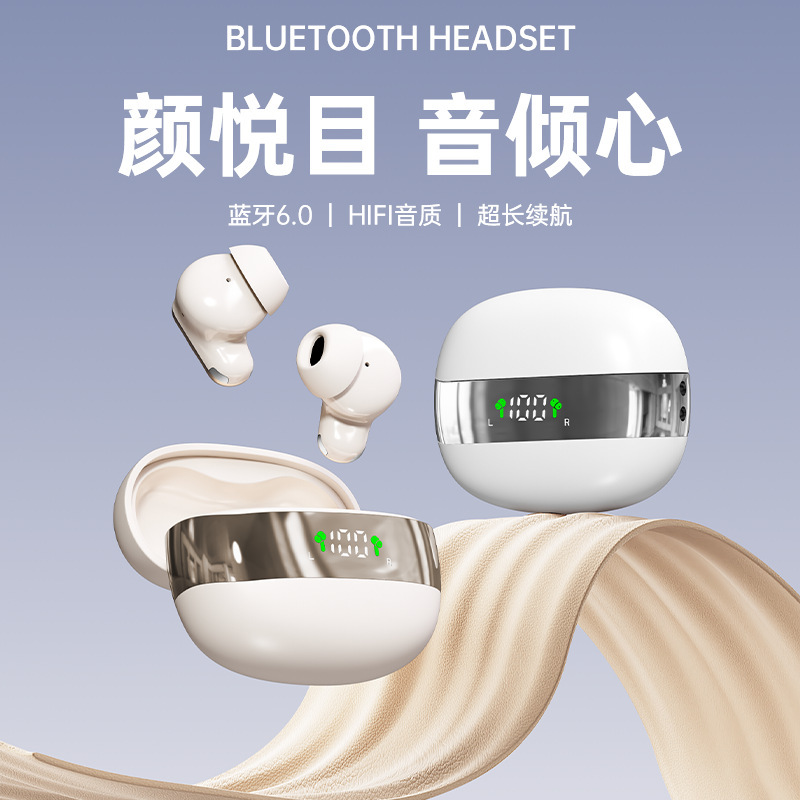 Mini550 Private Model New Cross-Border Exclusive Bluetooth Earphones with High Cost Performance, Digital Display, Tws Factory Wholesale, High-Quality Sound