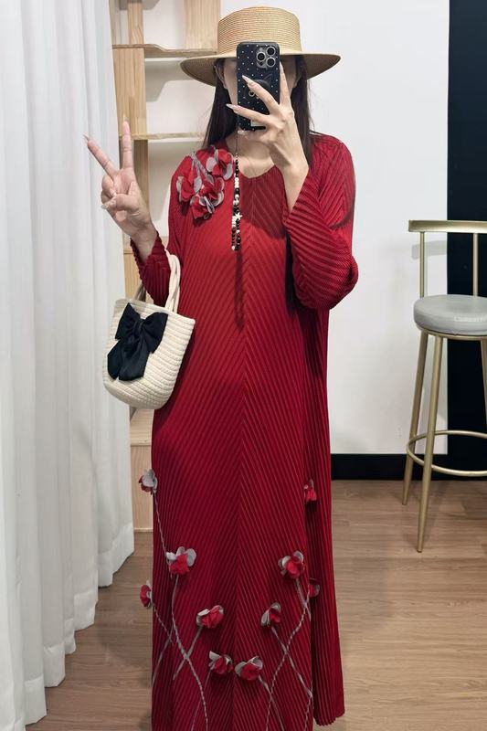 优雅气质Miyake连衣裙休闲穿搭大弹力的褶皱连衣裙现货批发|undefined