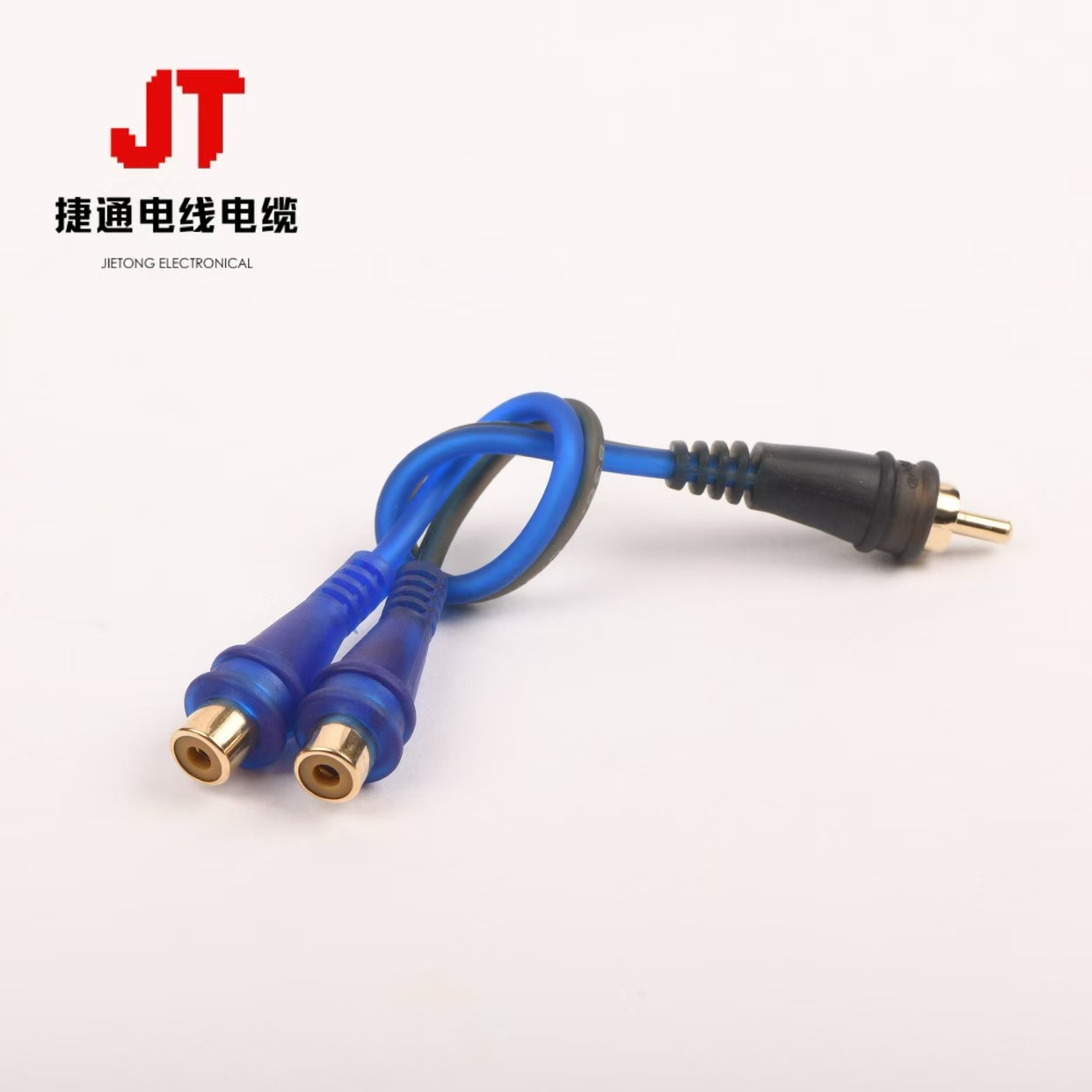铜质缠绕屏蔽1M-2F镀金RCA音频线，1公2母RCA转换线