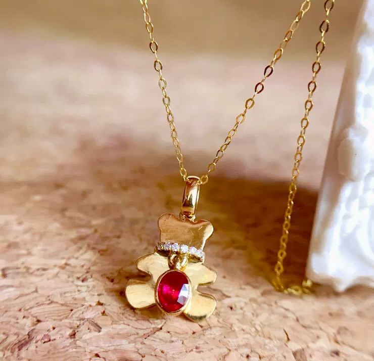Производитель ювелирных изделий DIY 18K золото инкрустированный натуральный несгоревший Рубин ключицы цепи основной камень: 0,4 карат