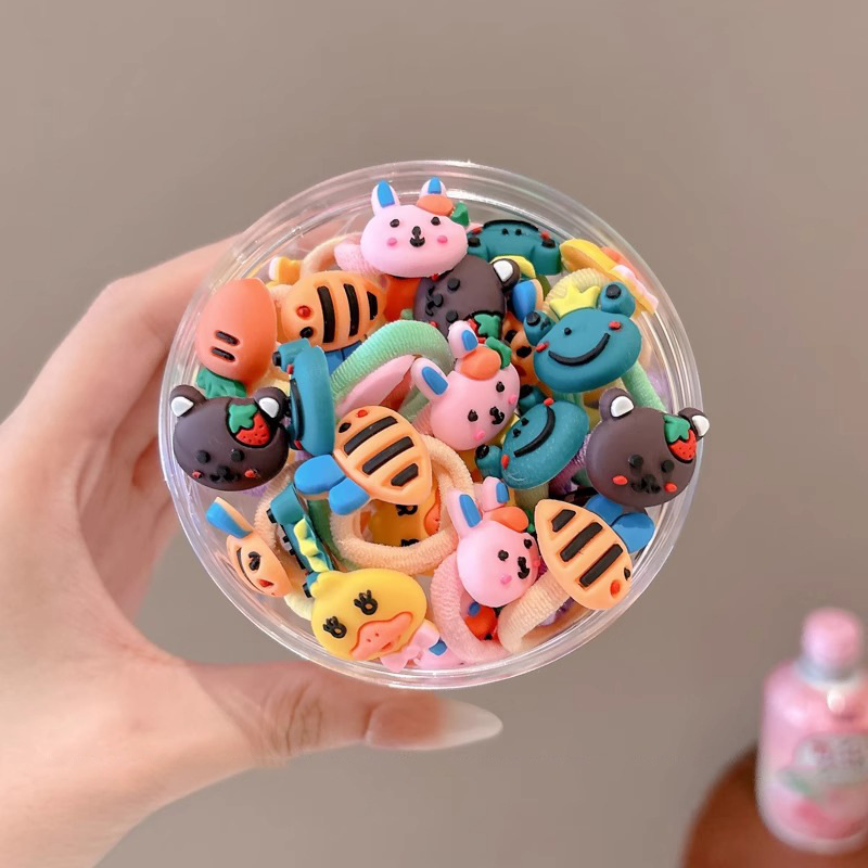 Niñas de dibujos animados coloridos correa de goma no lesionar cabello de cabello de niñas cabello de cabello de cabello lindo cabello de cola de caballo tocado