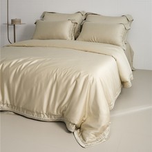 酒店轻奢高级感纯棉四件套新疆长绒棉全棉床单被套床上用品简约款