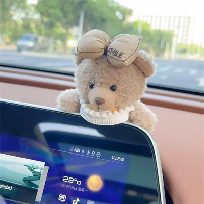 Car ornaments | decoration car accessories dress - rice-pocket-cute-bear-screen-ornaments