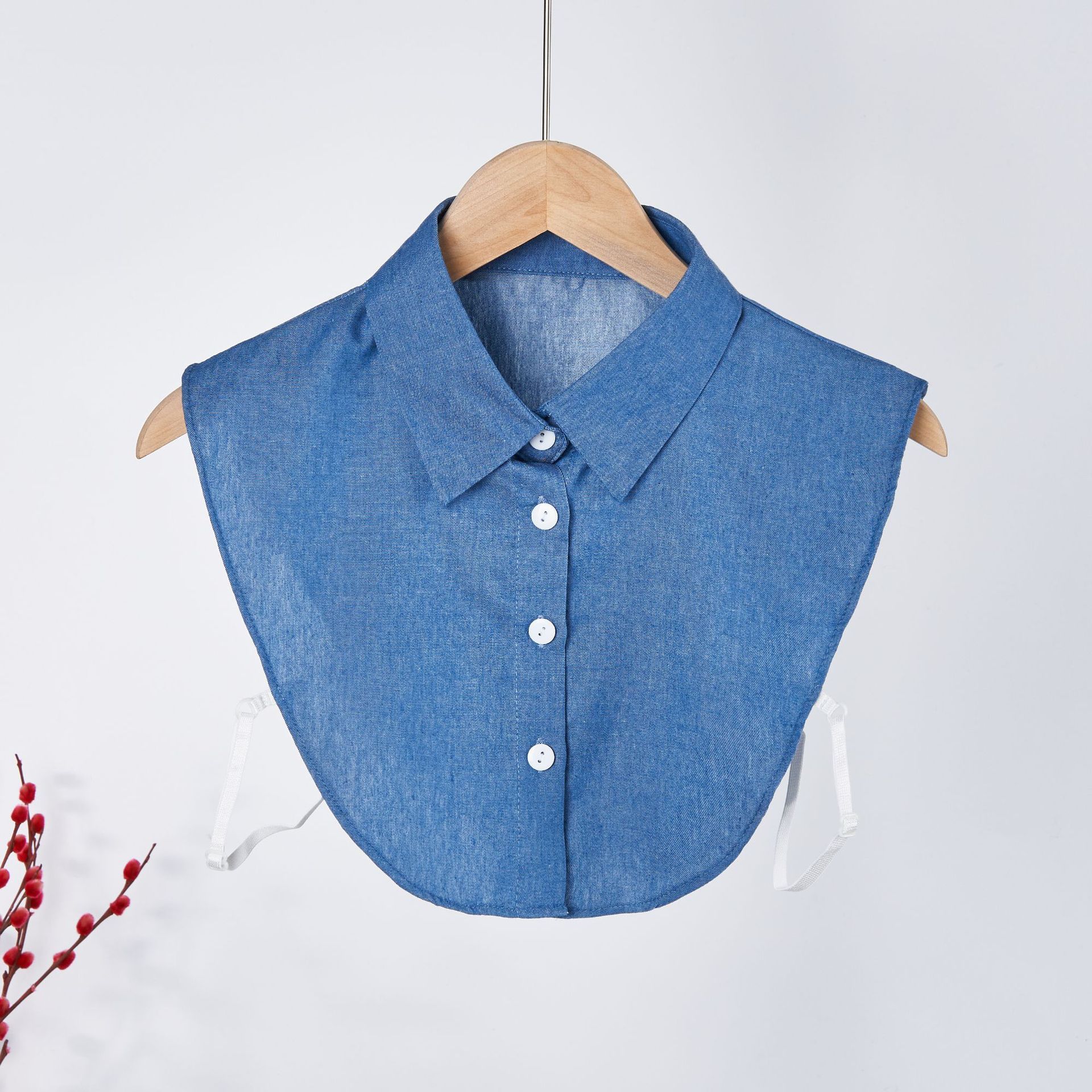Denim retro todo fósforo cuello puntiagudo cuello alto cuello de muñeca cuello falso cuello clásico unisex camisa cuello falso al por mayor