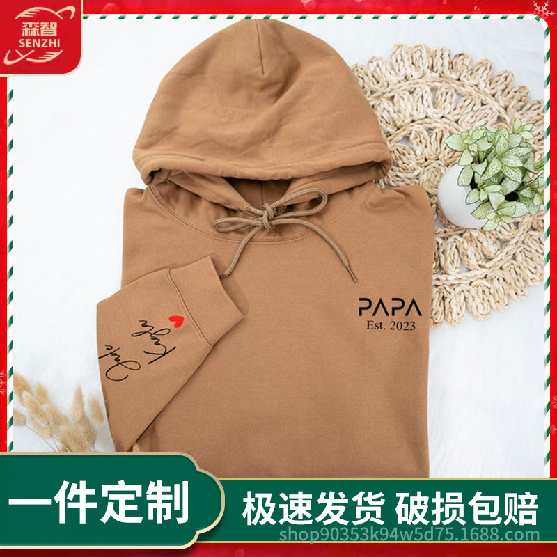 New Cross-Border Independent Site Etsy Popular Simple Embroidery Sweatshirt Gift for Grandpa Dad Shirt Gift for Dad