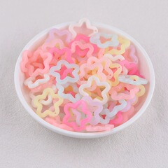 ゼリーカラー中空五芒星透明色吊り穴梅の花の形のスター diy キーホルダーハンドジュエリー材料アクセサリー