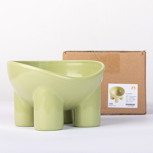 Cross-border new macaron color elephant leg neck bowl cat food bowl cat bowl anti-spill pet bowl feeding utensils wholesale