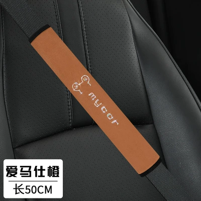 Seat belt shoulder pad | anti-wear safety belt wholesale - mickey-orange-50cm-pair