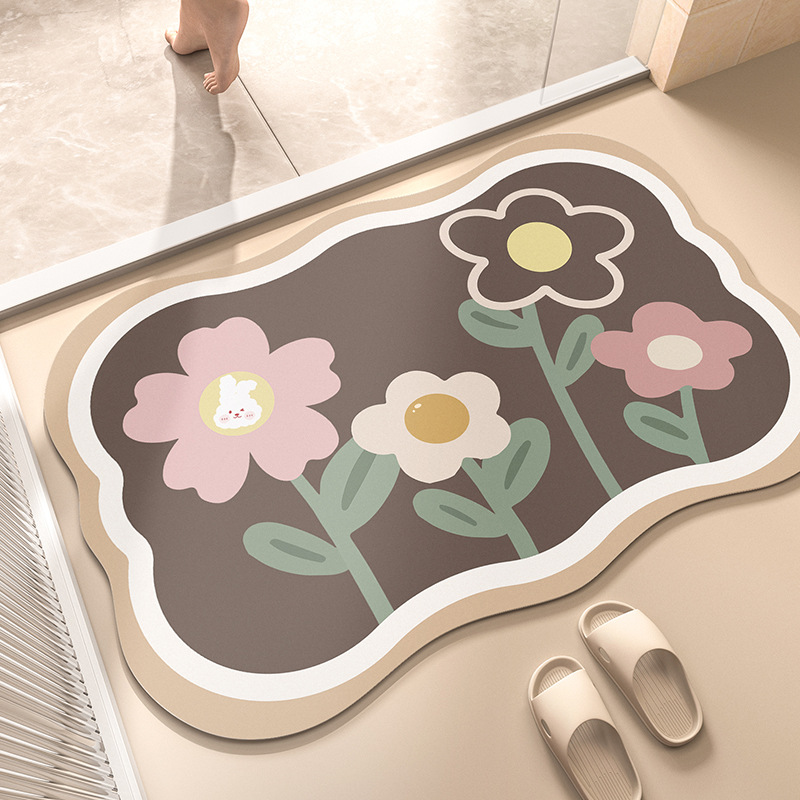 Alfombra del piso del baño alfombra absorbente de barro de diatomeas alfombra del piso del baño alfombra antideslizante puerta del baño