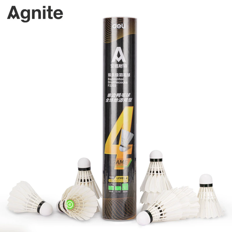 Deli Angelite F2203 бадминтон 12-дел натуральное перо тренировочная упражнение прочная головка пробковая